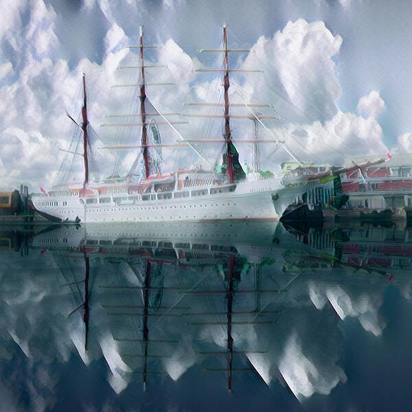 Boats Art Print featuring the photograph Ghost Ship The Sea Cloud by Debra and Dave Vanderlaan