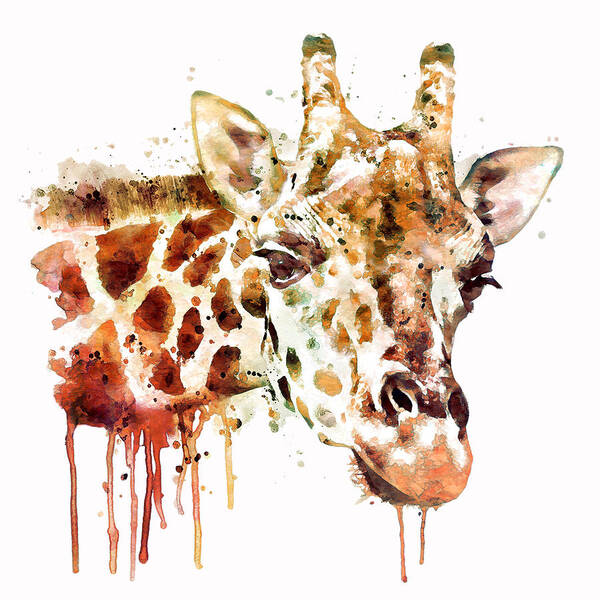 Giraffe Art Print featuring the painting Giraffe Head by Marian Voicu