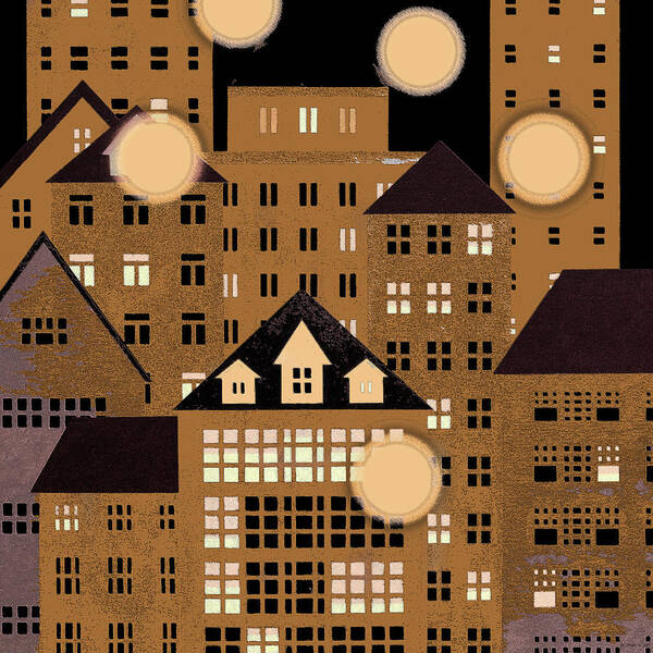 Cities Art Print featuring the painting Globes of Light 2 by Robert Todd