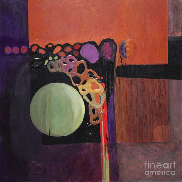 Abstract Art Print featuring the painting Globular by Marlene Burns