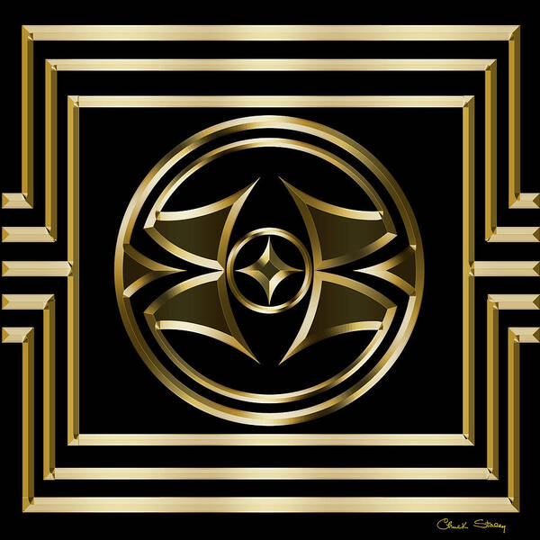 Gold Deco 6 - Chuck Staley Art Print featuring the digital art Gold Deco 6 by Chuck Staley