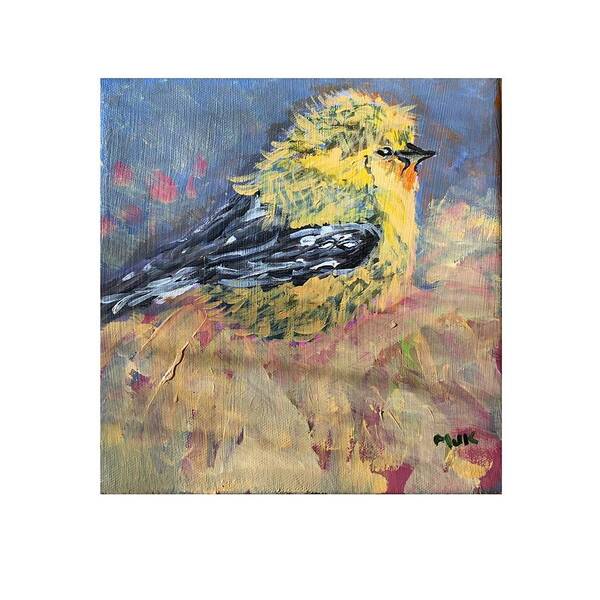 Bird Art Print featuring the digital art Goldy by Mary Jo Hopton