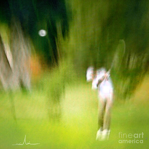 Golf Art Print featuring the painting Golf at The Blue Monster in Doral Florida 01 by Miki De Goodaboom