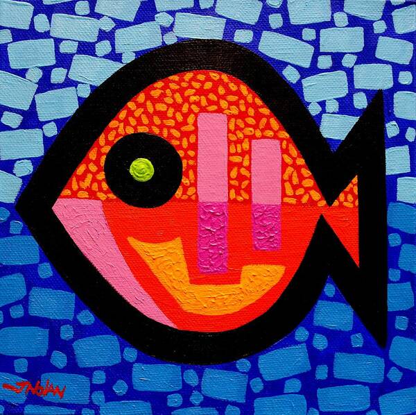 Fish Art Print featuring the painting Green Eyed Fish by John Nolan