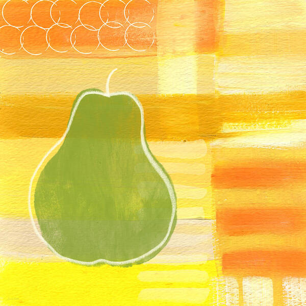 Pear Art Print featuring the painting Green Pear- Art by Linda Woods by Linda Woods