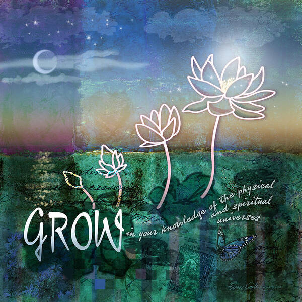 Lotus Art Print featuring the digital art Grow by Evie Cook