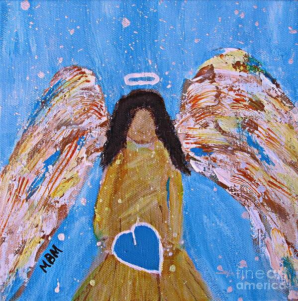 Angel Art Print featuring the painting Guardian Angel by Mary Mirabal