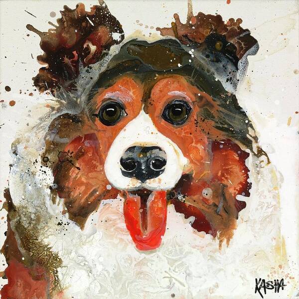 Dog Art Print featuring the painting Hair by Kasha Ritter