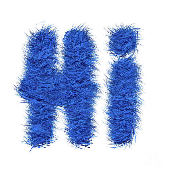 Hi Art Print featuring the painting Hairy Blue Hi by Genevieve Esson