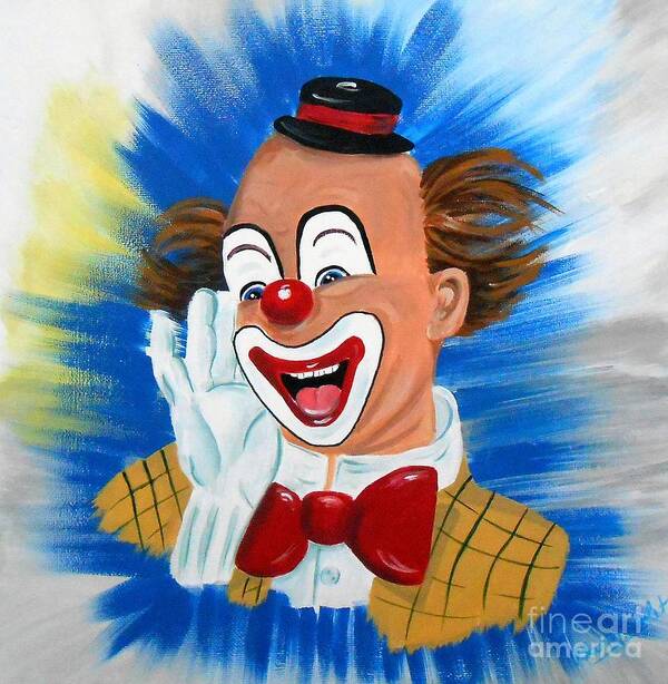 Happy Clown Art Print By Rita Drolet
