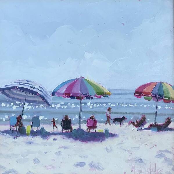 Impressionism Art Print featuring the painting Happy Umbrellas by Maggii Sarfaty
