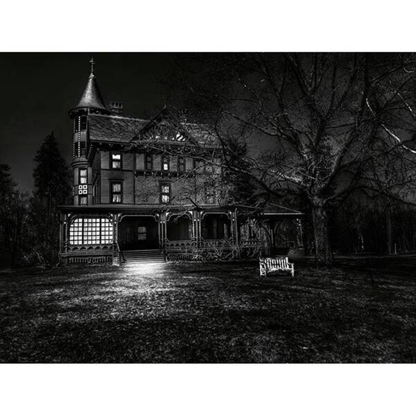 Lawn Art Print featuring the photograph Haunted Residence

#blackandwhite by Blake Butler