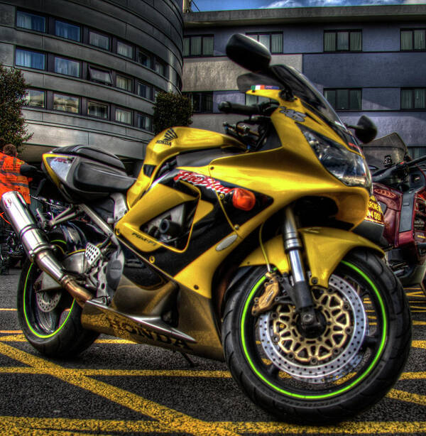Hdr Art Print featuring the photograph HDR motorcycle by Andrea Barbieri