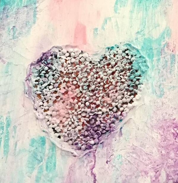 Heart Art Print featuring the painting Healing Heart-2 by Monika Shepherdson