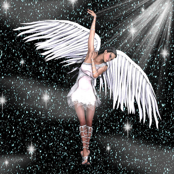 Angel Art Print featuring the digital art Heaven Bound by Rosalie Scanlon