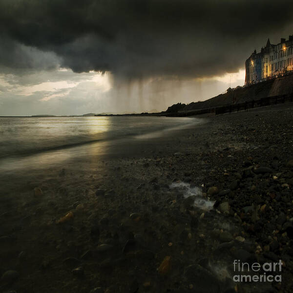 Beach Art Print featuring the photograph Here Comes The Rain by Ang El