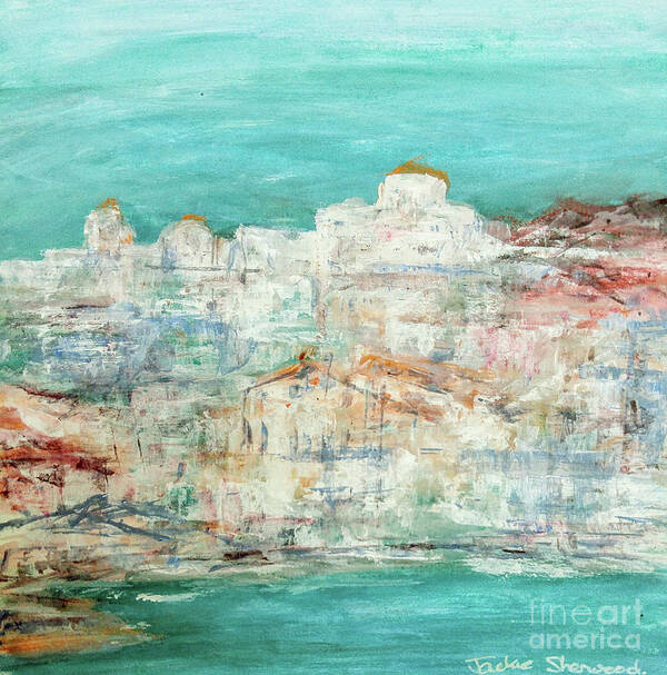 Painting Art Print featuring the painting Highlights on Skiathos by Jackie Sherwood