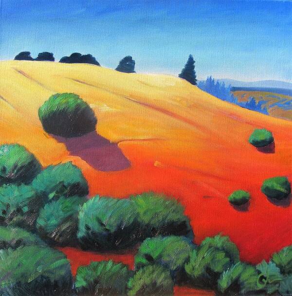 Hills Art Print featuring the painting Hills and Beyond by Gary Coleman