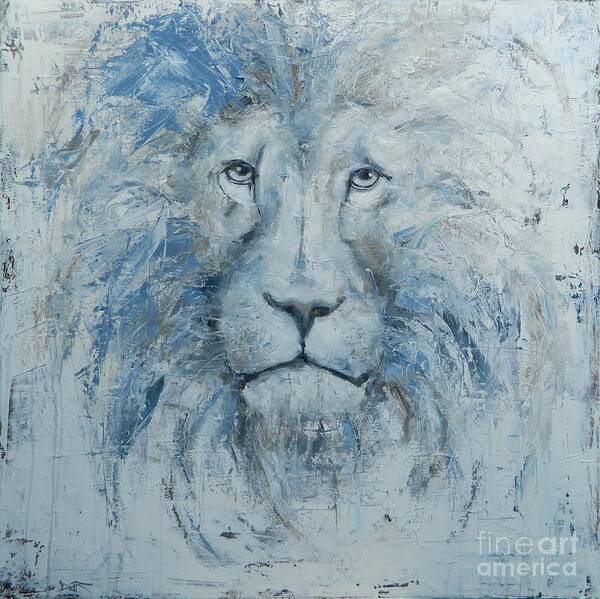 Lion Art Print featuring the painting His Majesty by Dan Campbell