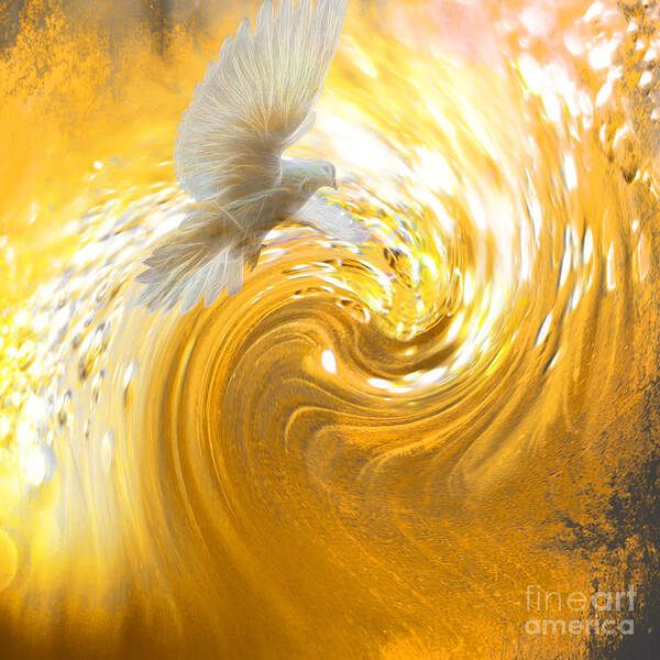 Bird Art Print featuring the mixed media Holy Spirit Come by Beverly Guilliams