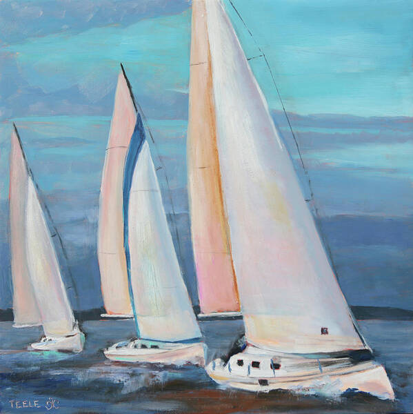 Sailboat Art Print featuring the painting Homeward Bound by Trina Teele
