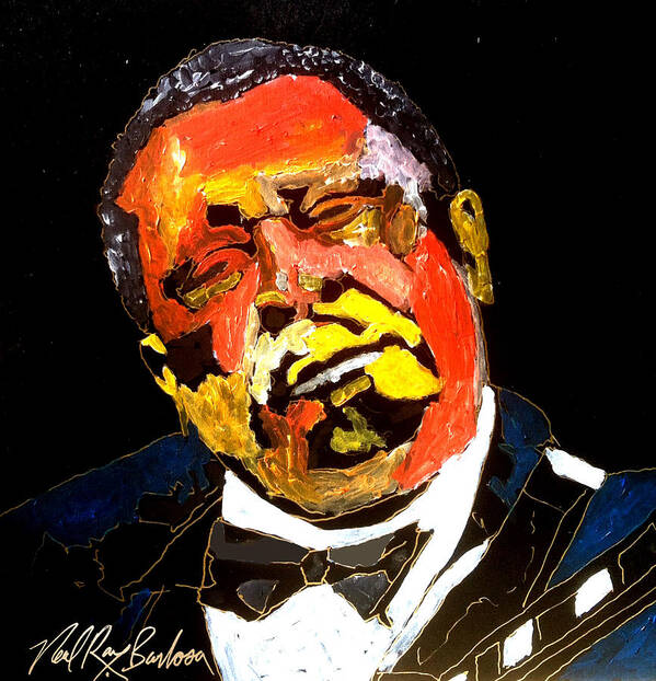 Bb King Art Print featuring the painting Honoring The King 1925-2015 by Neal Barbosa