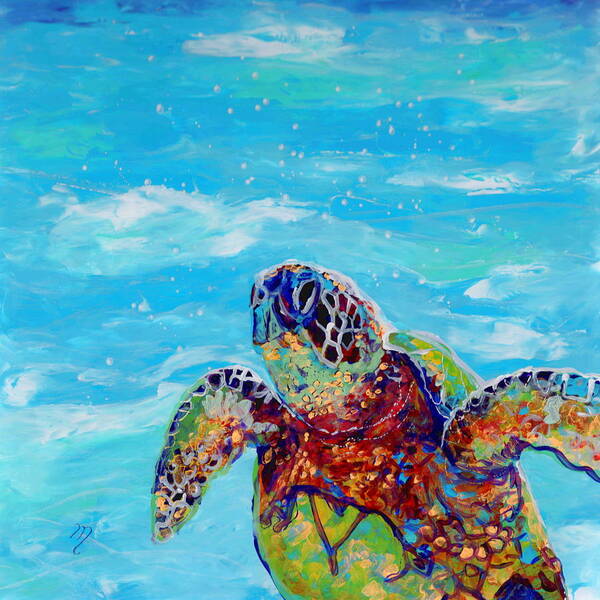 Turtle Art Print featuring the painting Honu 10 by Marionette Taboniar