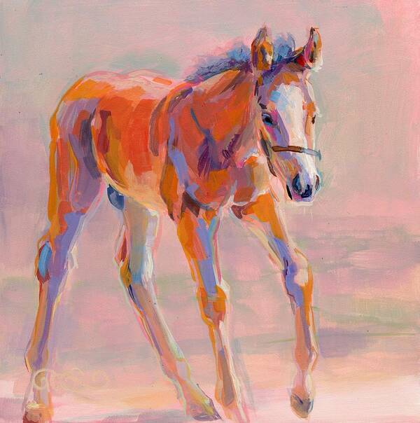 Thoroughbred Art Print featuring the painting Hugo by Kimberly Santini