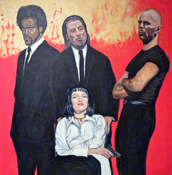 Pulp Fiction Art Print featuring the painting I Don't Smile for Pictures by Tom Roderick