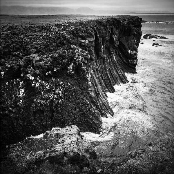 Iceland Art Print featuring the photograph Iceland coast black and white by Matthias Hauser