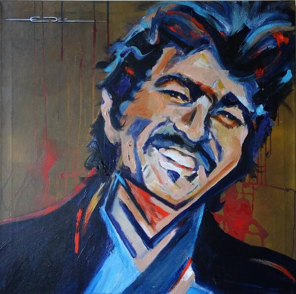John Prine Art Print featuring the painting Illegal Smile by Eric Dee
