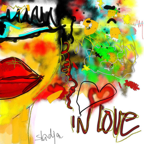 In Love Art Print featuring the digital art In Love by Sladjana Lazarevic