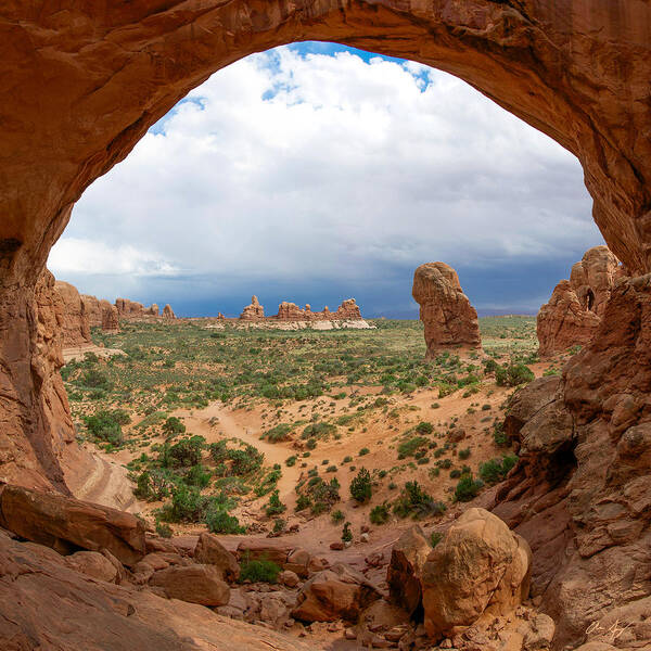 Arches National Park Art Print featuring the photograph Inside Double Arch by Aaron Spong
