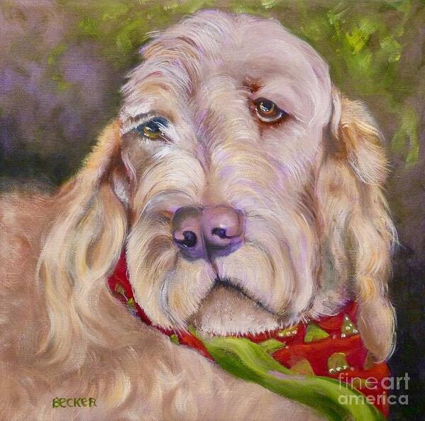 Dog Art Print featuring the painting Italian Spinoni by Susan A Becker