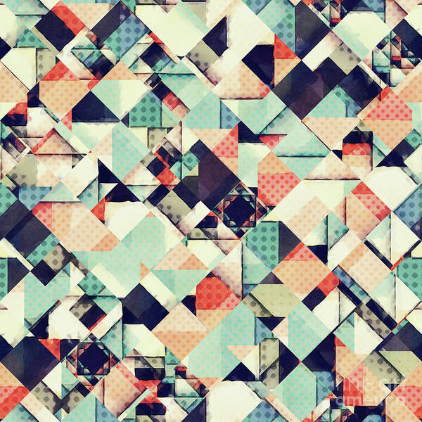 Pattern Art Print featuring the digital art Jumble of Colors And Texture by Phil Perkins