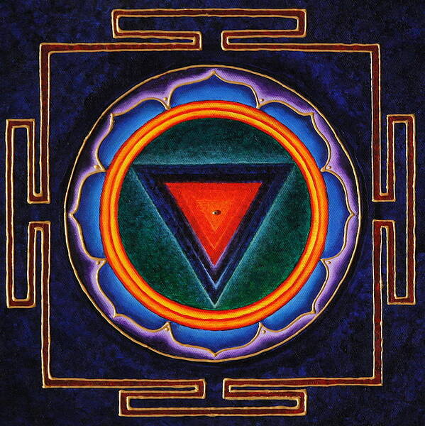 Mandala Art Print featuring the painting Kali Yantra by Erik Grind