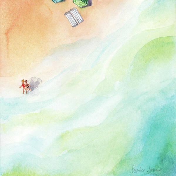 Beach Art Print featuring the painting Keeping Time by Stephie Jones