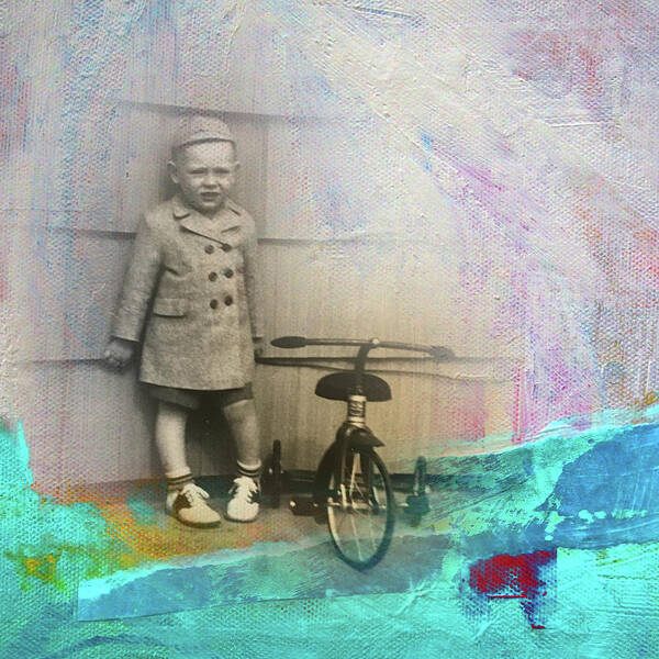 Vintage Tricycle Art Print featuring the mixed media Kent Tricycle by Nancy Merkle