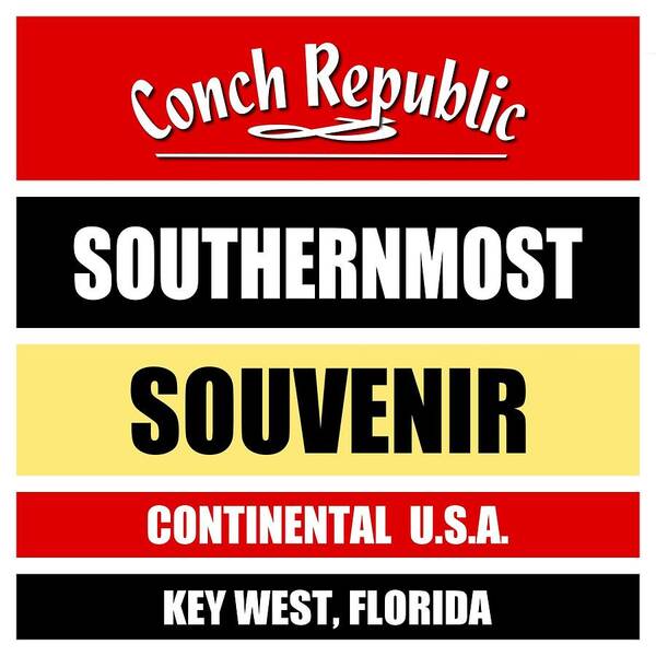 Key+west Art Print featuring the mixed media Key West Florida Southernmost Design by Peter Potter