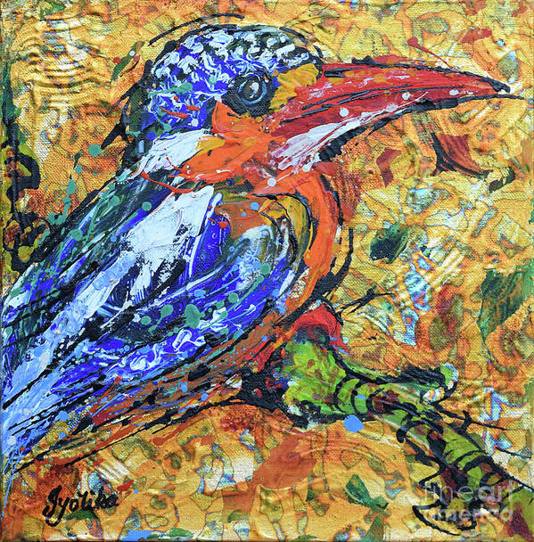  Art Print featuring the painting Kingfisher_1 by Jyotika Shroff