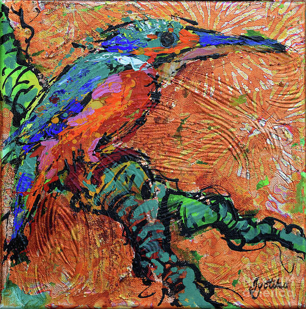  Art Print featuring the painting Kingfisher_2 by Jyotika Shroff