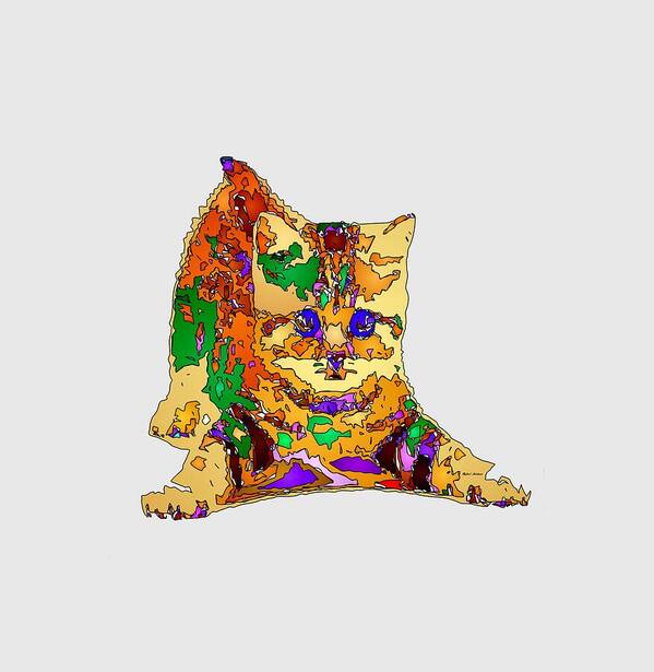 Cat Art Print featuring the digital art Kitty Love. Pet Series by Rafael Salazar