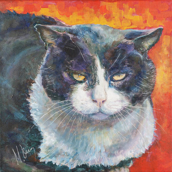 Cat Art Print featuring the painting Kuzma by Maxim Komissarchik