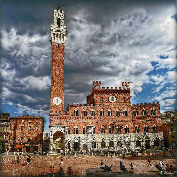 Piazza Art Print featuring the photograph La Piazza by Hanny Heim