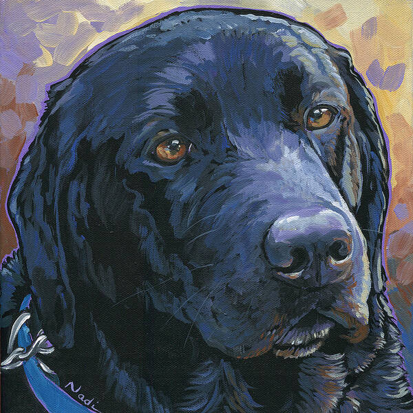 Labrador Retriever Art Print featuring the painting Lab by Nadi Spencer