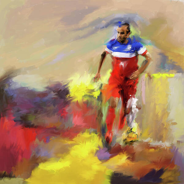 Football Art Print featuring the painting Landon Donovan 545 1 by Mawra Tahreem