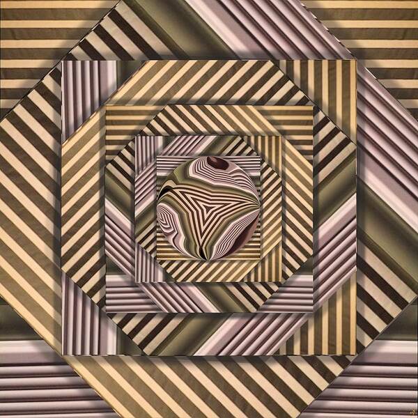 Stripes Art Print featuring the digital art Line Geometry by Ron Bissett