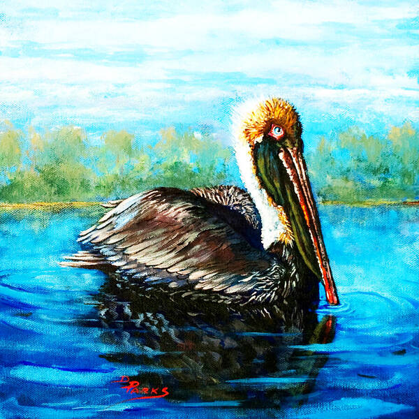 Louisiana State Bird Art Print featuring the painting L'observateur by Dianne Parks