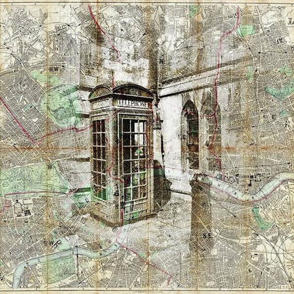 Map Art Print featuring the photograph London Called By Sharon Popek by Sharon Popek