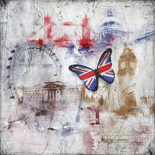 London Art Print featuring the digital art London Iconic by Nicky Jameson